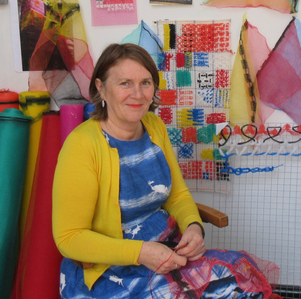 Dr Lynn Setterington – textile artist sitting